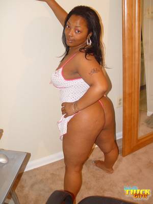 black girl panties - Thick chocolate skinned lady in underwear stripping down to her panties