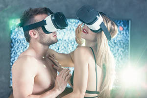 Future Reality Porn - Sexy couple making love and using virtual reality devices
