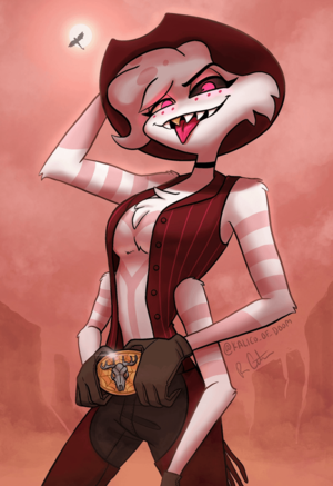 Angel Scooby Doo Porn - Cowboy Angel Dust (art by @kalico_of_doom) : r/HazbinHotel