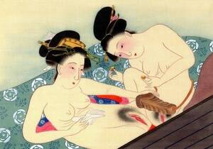 ancient japanese lesbian porn - The Secret Lesbian Encounters With the Use of Double-Sided Dildos