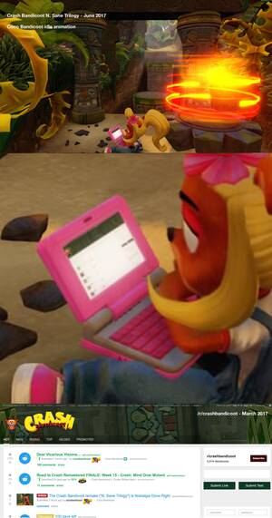Coco Naked Fucking - Coco browses a certain familiar website in her idle animation... :  r/crashbandicoot