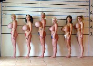 monster tits lineup - huge fake tits in police lineup
