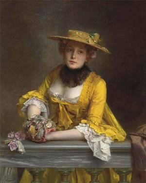 19th Century French Women - The Yellow Dress ~ Gustave Jean Jacquet (French,
