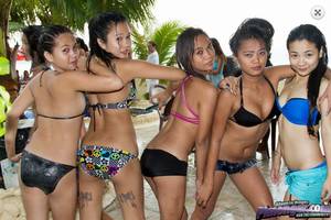 filipina bar girl sex group - Treasure Island girls at a pool party