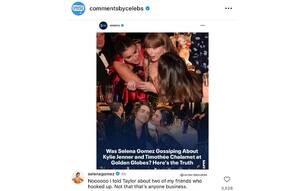Leno Selena Gomez Porn Captions - Selena Gomez Spills What She Was Telling Taylor Swift At Golden Globes