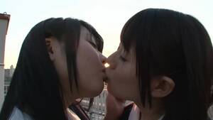japanese schoolgirls lesbian kissing - Asian small tits school lesbians kisses each other in a sensual manner
