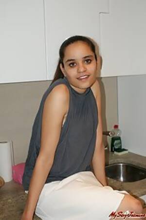 indian jasmine porn stars - Horny Jasmine stripping naked in kitchen for her horny lover - Indian Sex  Photos