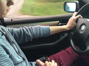 jerking off in car - Little Chris jerks off driving us to Grandma's house