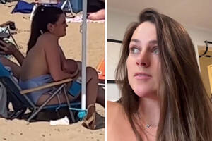 naked beach cams - Karen Films Mom Breastfeeding At The Beach, She Finds The Video And Shames  Her Right Back | Bored Panda