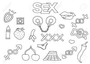 Coloring Pages Sex Porn - Sex and porn elements hand drawn set. Coloring book template. Outline  doodle elements vector