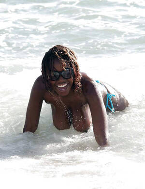 black celeb nude beach - Very sexy black woman topless on the beach. Original image #3 @ BlackFuck