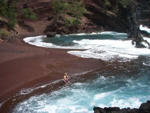 amateur hawaii naked beach pic - Red Sand Beach, Hana - Hawaii Pictures
