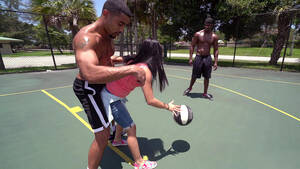 basketball - Michelle Martinez playing basketball with three black muscle dudes - Porn  Movies - 3Movs