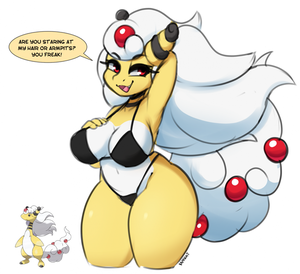 Female Ampharos Porn - 292746 - suggestive, artist:i_am_kat95, ampharos, fictional species,  mammal, mega ampharos, mega pokÃ©mon, nintendo, pokÃ©mon, 2023, armpits, arms  behind head, belly button, bikini, black bikini, black nose, black  swimsuit, breasts, clothes, dialogue .