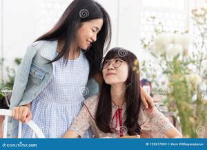 Bisexual Japanese Schoolgirl Sex - Two Asian Girl Teen Love Together Looking Together and Smile Stock Image -  Image of friend, finger: 123617059