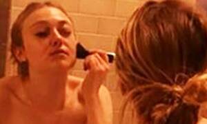 Dakota Fanning Porn - Dakota Fanning wears just a glittering thong underwear as she applies her  makeup in the nude | Daily Mail Online