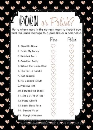 My Name Is Porn - Printable Porn or Polish Game, Polish or Porn Game, Printable Bachelorette  Game, Instant Download Bachelorette Game, Hen's Night Game - Etsy Singapore