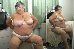 fat granny flashes - Fat granny in white cotton panties