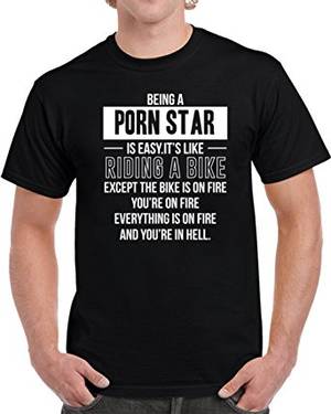 Amazon Riding Porn - Being a Porn Star is Like Riding a Bike In Hell Unisex T Shirt S Black