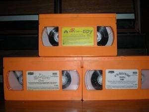 90s Porn Vhs - Orange VHS tapes.