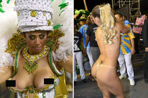 Brazilian Carnival Tits - Sexy Brazilian women at Rio Carnival: Naked body paint, nipple tassels and  shibues | Daily Star