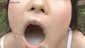 Asian Babe With Cum - Asian girl swallowing sperm from ten cocks