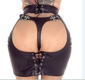 black leather sex - New Arrive Mini Skirt Porn Adult Sex Products Black Leather Panty Latex  Dress Fetish PVC Erotic