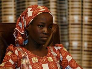 Asian Schoolgirl Socks Porn - Amina Ali Darsha Nkeki, a Nigerian schoolgirl rescued after over two years  of captivity with Boko Haram militants, looks on while visiting President  ...