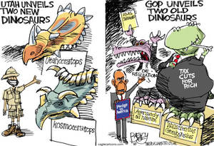 Cartoon Dinosaurs Porn - Dinosaurs on Parade by Pat Bagley, Salt Lake Tribune, Buy this cartoon