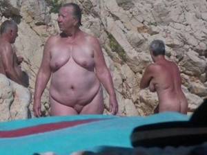 fat naked beach babes - Fat old lady naked on the beach