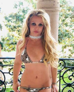 Britney Spears Hot Body Porn - Britney Spears Shows Off Figure in Snakeskin Pattern Bikini