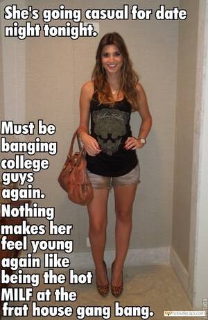 college gangbang captions - Group Sex, Sexy Memes Hotwife Caption â„–13327: A smile before she is going  out for gang bang