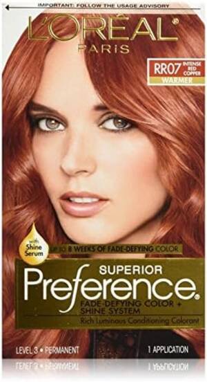 Copper Red - Amazon.com: L'Oreal Paris Superior Preference Fade-Defying + Shine  Permanent Hair Color, RR-07 Intense Red Copper, Pack of 1, Hair Dye :  Everything Else