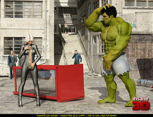 3d hulk sex cartoon - Sexy blonde vixen in a tight suit fucking with overboard 3D Hulk -  CartoonTube.XXX