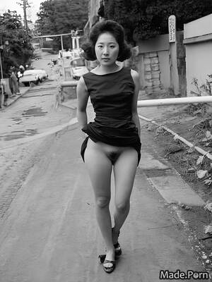asian upskirt vintage - Porn image of upskirt woman street vintage asian lift dress looking at  viewer created by AI
