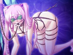 hentai pink hair slut - Stunning anime slut shows her enormous perky tits ready for filthy torments