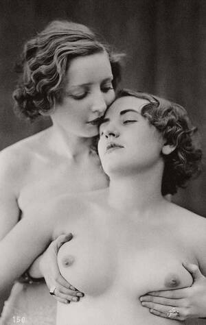 erotic vintage lesbians - classic-vintage-lesbian-erotic-nude-french-postcard-1930s-