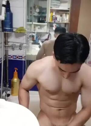 Korean Gay Porn Shower - A handsomely built Korean guy is filming himself while being naked and  taking shower - GotGayPorn.com