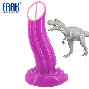 Dinosaur Vagina Porn - FAAK S Shape Animal Big Anal Dildo Solid Gear Veins Penis Adult Women Men  Vagina Anus