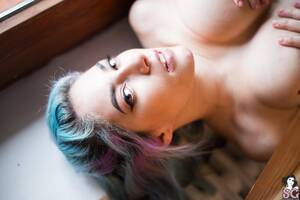 Blue Hair Girl Tits - Download 5472x3648 sivir, suicide girls, blue hair, pink hair, looking up,  nude, handbra, boobs, big tits Porno Photos, Erotic Wallpapers