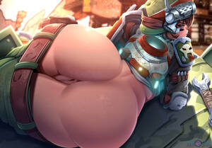 Borderlands 1 Porn - Rule 34 - 1girls absurd res ass bare ass big ass borderlands borderlands 3  brown hair exposed ass exposed pussy female female only hair highres human  large ass looking back moze (borderlands)