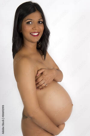 colombian pregnant nude - Sexy beautiful pregnant Indian woman in nude smiling Stock Photo | Adobe  Stock