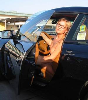 driving nude - Naked In Car - Glasses , Naked In Car, Glasses, Blonde Nude Driver