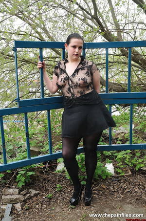 Amateur Bbw Outdoor - Chubby amateur subbie Emma is bound and gagged outdoors in the woods