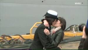 Japanese Forced Lesbian Porn - Lesbian 'first kiss' at Navy homecoming | CNN