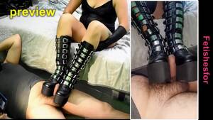 Gothic Boots Porn - Goth Mistress does Bootjob Cockcrush & Milks the Slave on her Boots -  Pornhub.com