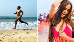 naked people nudist - Poonam Pandey vs Milind Soman Nudity Row: FIR Against Poonam Pandey For  Shooting 'Porn' While 'Naked'
