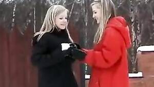 lesbian twins stripping - Teenage lesbian twins strip off and fuck each other - Lesbian Porn Videos