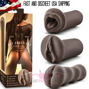 Black Vagina Sex Toys - Soft Black Male Masturbator Vagina Anal Oral Brown Pocket Pussy Sex Toy For  Men | eBay