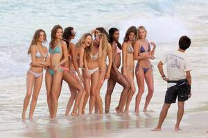 naked group beach sex - Victoria's Secret Group Bikini Beach Photo Shoot | POPSUGAR Celebrity